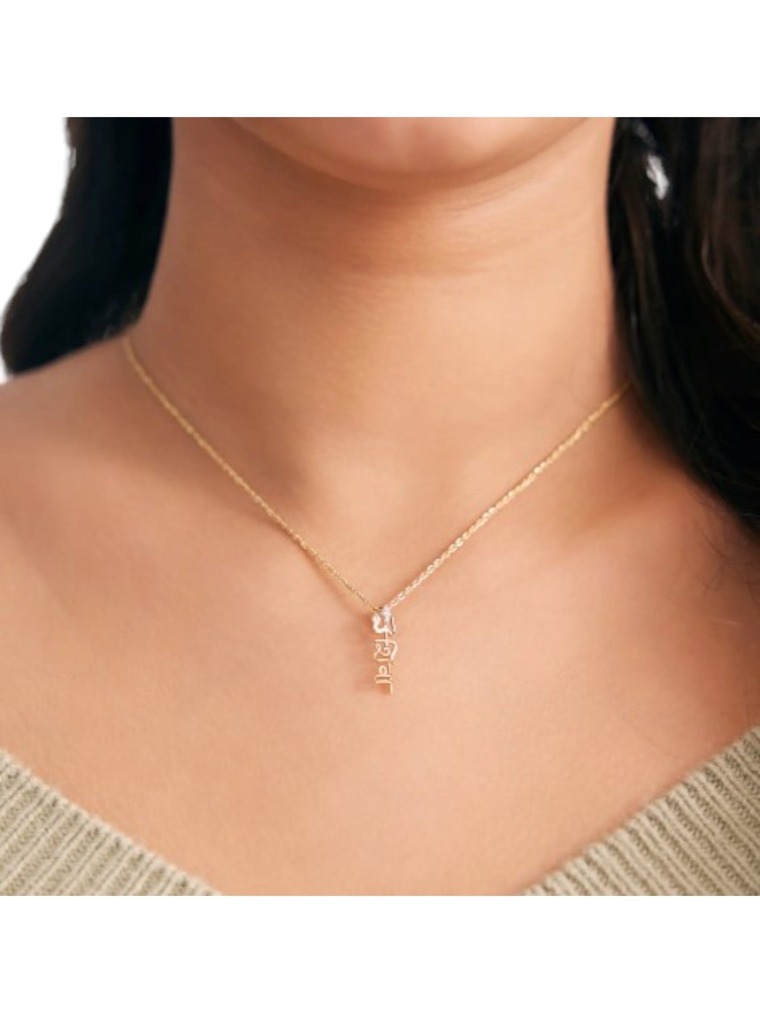 Trendy Trishul Design 925 Sterling Silver CZ Stone Gold Plated Pendant With Chain For Women By Kesardeep